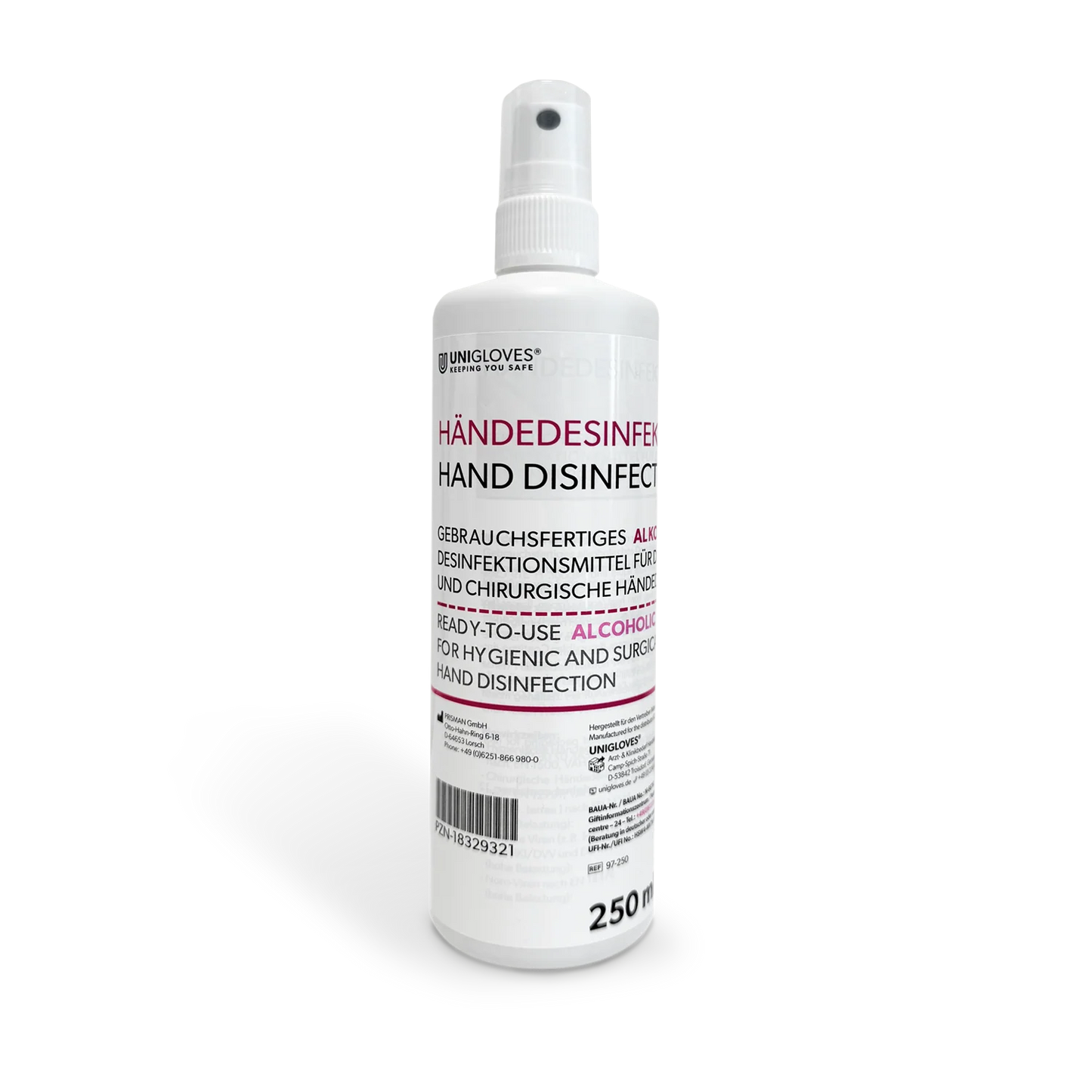 Unigloves Händedesinfektion 250 ml - Sprühflasche