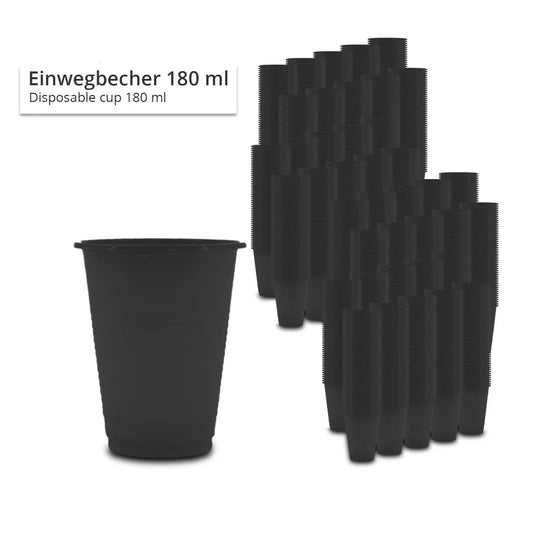 Plastikbecher - Schwarz - 50 Stk.